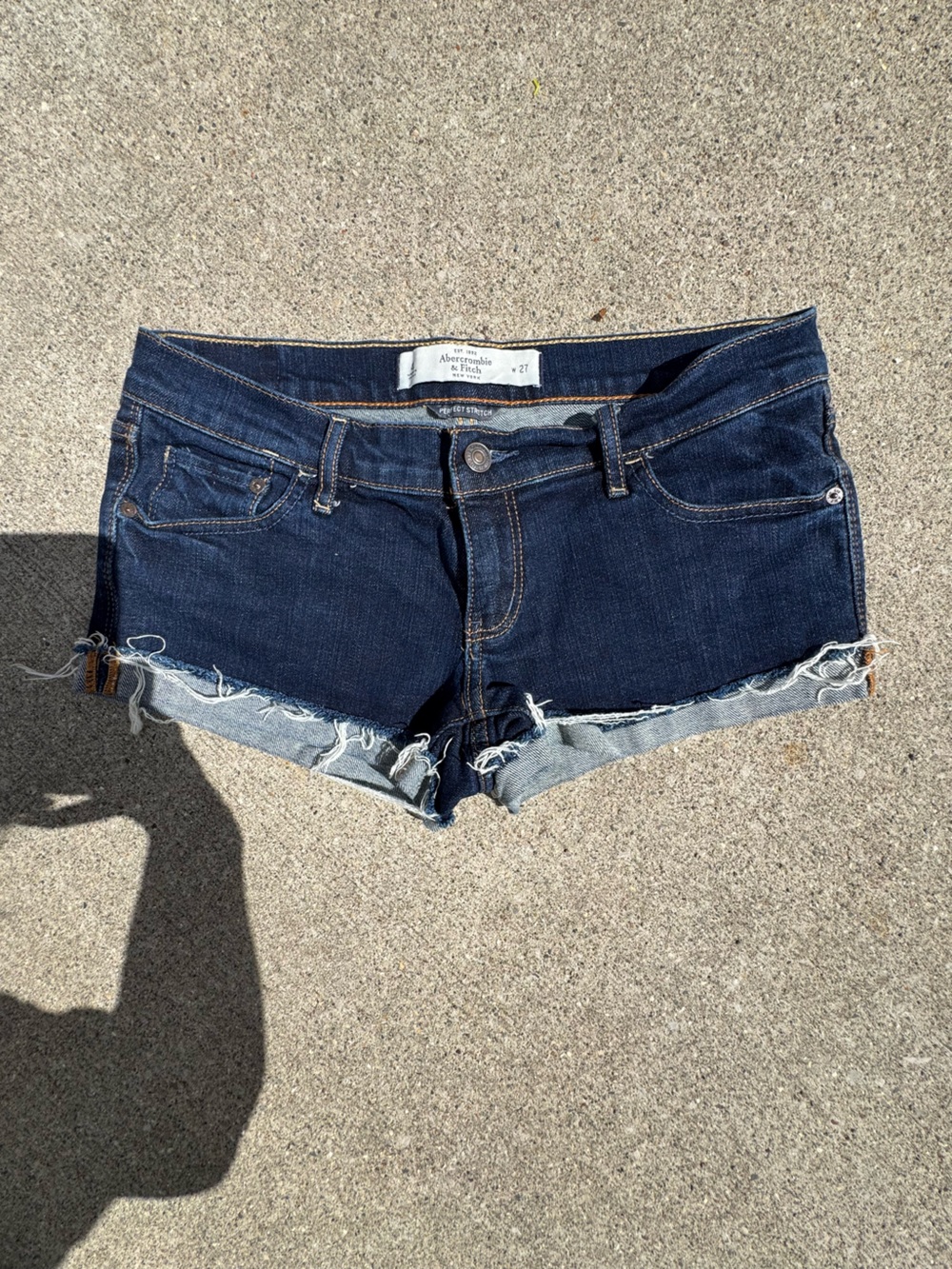 Abercrombie & Fitch Dark Blue Denim Cutoff Shorts